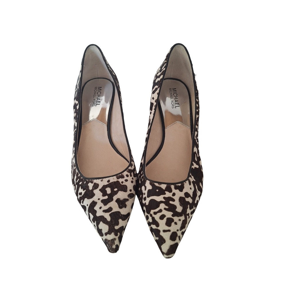 Michael Kors  Print Calf Hair Pointed‎ Toe Stiletto Heels Size 9.5M